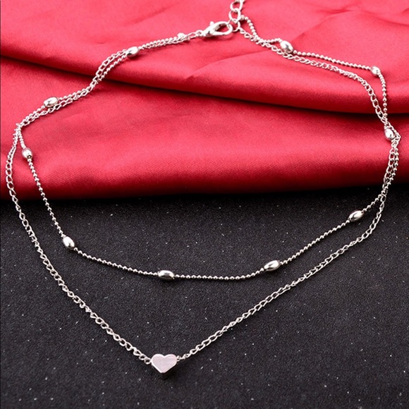 Last 2! 💕 Double layer heart necklace choker - Picture 3 of 4